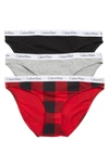 Calvin Klein Assorted Bikinis In Uvl Sbo/gh/blk