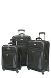 Geoffrey Beene Brentwood Collection 3pc Luggage Set In Black