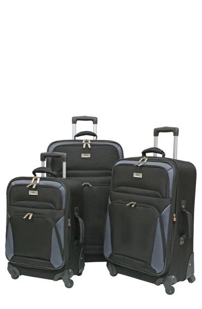 Geoffrey Beene Brentwood Collection 3pc Luggage Set In Black