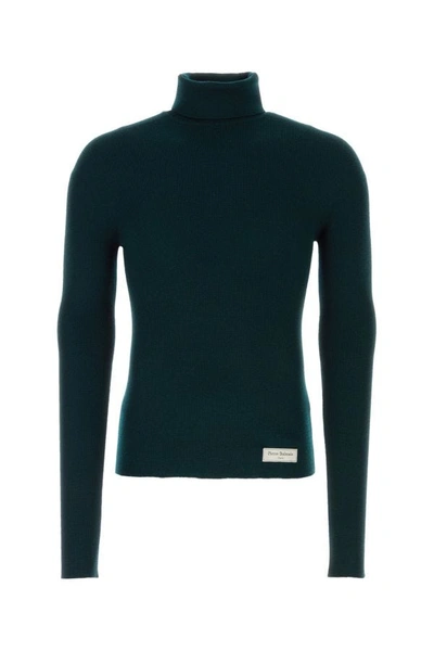 Balmain Man Bottle Green Wool Jumper