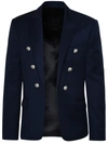 BALMAIN BALMAIN MAN NAVY JERSEY BLAZER