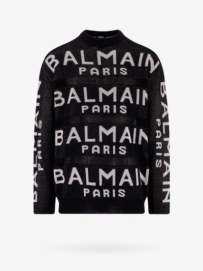Balmain Sweater In Eab Noir Blanc