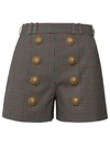Balmain Women's Hw 8 Btn Prince Of Wales Pleated Sh Pant In Multicolor