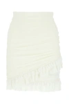 BALMAIN BALMAIN WOMAN WHITE CREPE MINI SKIRT