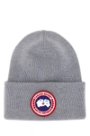 CANADA GOOSE CANADA GOOSE MAN GREY WOOL BEANIE HAT