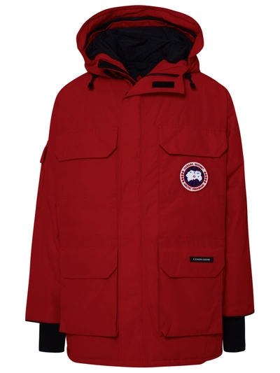 CANADA GOOSE CANADA GOOSE 'EXPEDITION' RED COTTON BLEND PARKA MAN