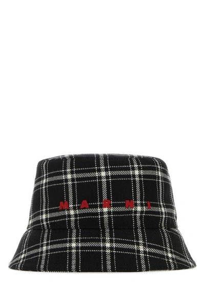 MARNI MARNI MAN EMBROIDERED WOOL BUCKET HAT