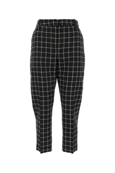 Marni Checkered Cropped Wool Trousers In Chn99