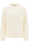 MONCLER MONCLER CREW-NECK SWEATER IN CARDED WOOL WOMEN