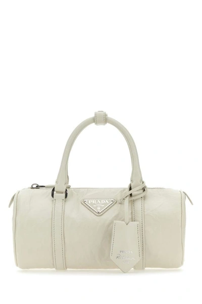 Prada Woman White Leather Small Handbag