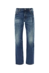 Saint Laurent Cotton Jeans With Back Logo Patch In Blue