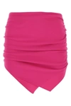 Attico Hatty Ruched Asymmetric Miniskirt In Purple