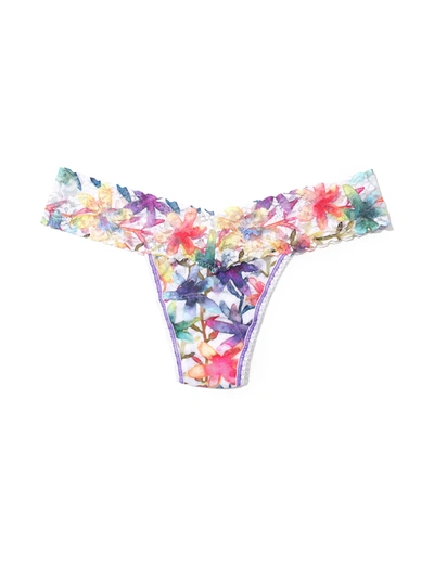Hanky Panky Printed Signature Lace Low Rise Thong Still Blooming In Multicolor