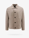 Zegna Long-sleeved Casual Jacket In Beige