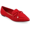 Journee Collection Womens Muriel Slip On Pointed Toe Loafer Flats In Red