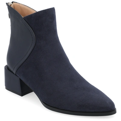 Journee Collection Women's Consuello Tru Comfort Foam Two Tone Pointed Toe Booties In Blue