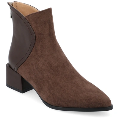 Journee Collection Collection Women's Tru Comfort Foam Wide Width Consuello Booties In Brown