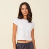 Monrow Archives Fitted Cap Sleeve Tee In White