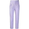 Blazé Milano Basque Straight Virgin Wool Pants In Purple