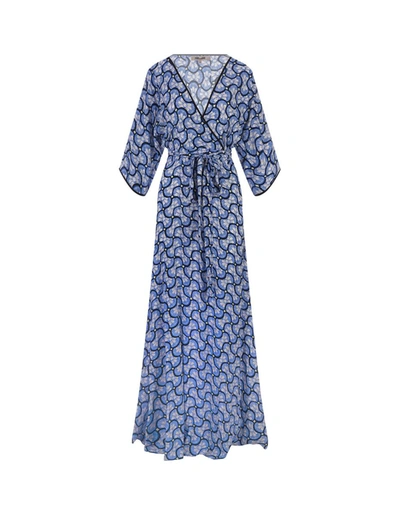 Diane Von Furstenberg Eloise Printed Maxi Wrap Dress In Blue | ModeSens