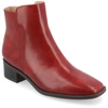 Journee Collection Women's Cappri Tru Comfort Foam Inside Zip Entry Square Toe Booties In Red