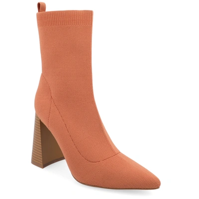 Journee Collection Collection Women's Tru Comfort Foam Wide Width Noralinn Booties In Orange