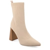 Journee Collection Collection Women's Tru Comfort Foam Wide Width Noralinn Booties In Beige