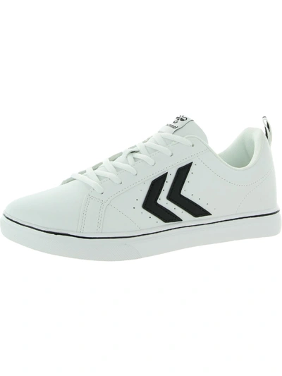 Hummel Mainz Mens Low Top Faux Leather Casual And Fashion Sneakers In White