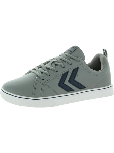 Hummel Mainz Mens Low Top Faux Leather Casual And Fashion Sneakers In Grey