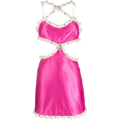 Patbo Pearl-embellished Cut-out Minidress In Pink | ModeSens