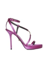 Versace 110mm Stiletto Heel Platform Sandals In Warterlily- Gold