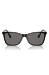 Swarovski 55mm Polarized Rectangular Sunglasses In Black