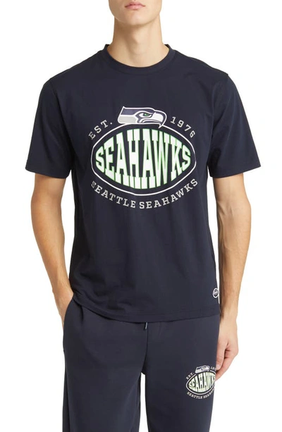 Hugo Boss Boss X Nfl Stretch-cotton T-shirt With Collaborative Branding In Seahawks