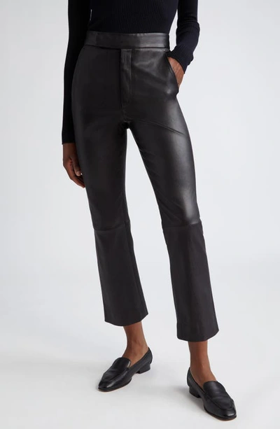 Maria Mcmanus High Waist Crop Leather Pants In Black