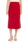 Karen Kane Bias Cut Midi Skirt In Red