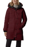 Canada Goose Shelburne Water Resistant 625 Fill Power Down Parka In Garnet Stone -grenat