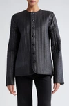 Totême Linear-quilted Leather Jacket Black In Black