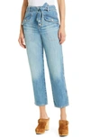 Veronica Beard Rinley High-rise Cropped Jeans In Durango