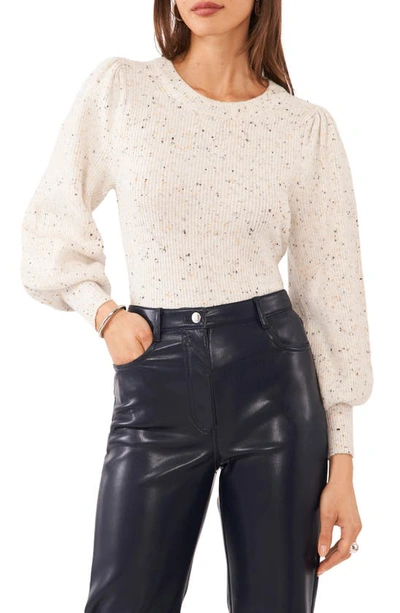 1.state Blouson Sleeve Sweater In Antique White