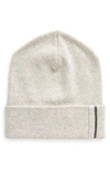 Brunello Cucinelli Monili Detail Cashmere Beanie In Greige