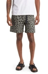 CHECKS LEOPARD PRINT RIPSTOP CLIMBING SHORTS