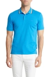 Hugo Boss Penrose Polo Shirt In Mercerized Cotton In Light Blue
