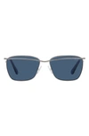 Swarovski 58mm Rectangular Sunglasses In Dark Silver