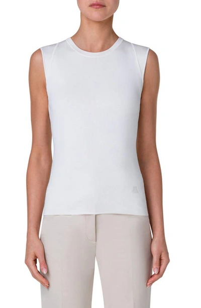 AKRIS FITTED STRETCH SILK TANK