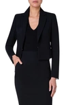 Akris Single-breasted Slits-hem Wool Double-face Crop Jacket In Black