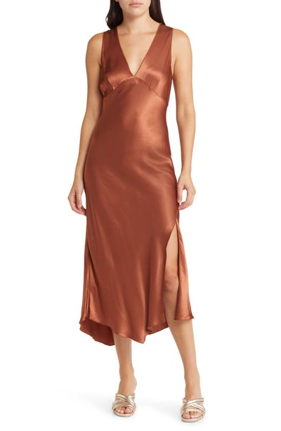 Rails Monique Satin Midi Dress In Cedar