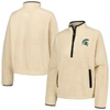 BOXERCRAFT NATURAL MICHIGAN STATE SPARTANS EVEREST HALF-ZIP SWEATSHIRT