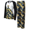 CONCEPTS SPORT CONCEPTS SPORT BLACK IOWA HAWKEYES TINSEL UGLY SWEATER LONG SLEEVE T-SHIRT & PANTS SLEEP SET