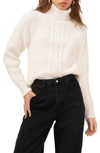 1.state Women's Turtleneck Back-cutout Raglan-sleeve Sweater In Antique White