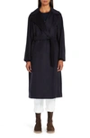 Weekend Max Mara Resin Wool Coat In Navy